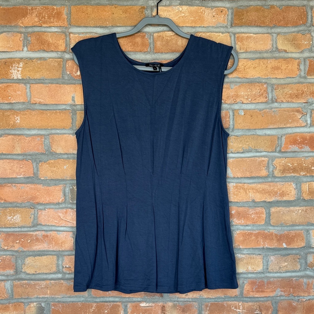 NIC+ZOE Deep Blue Sleeveless Blouse